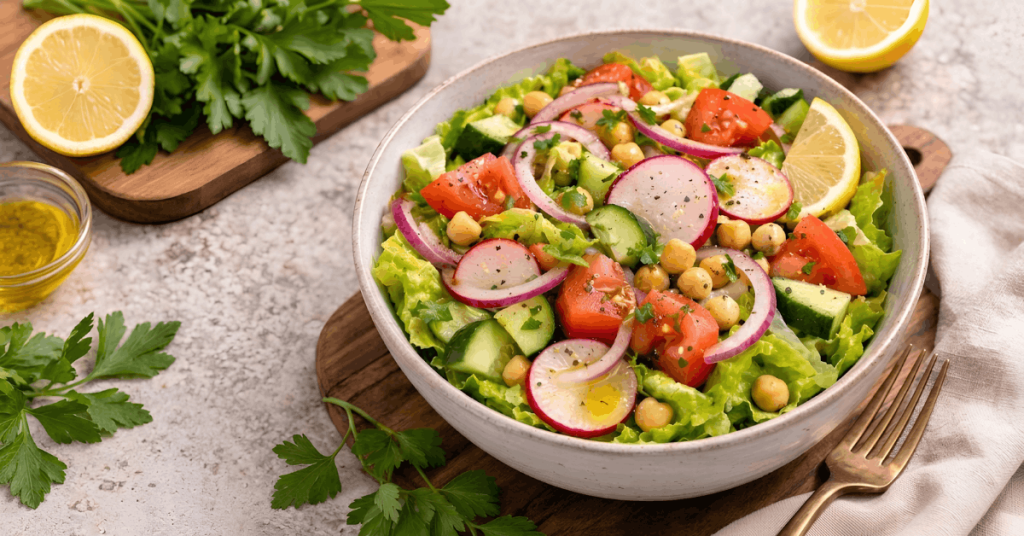 Fresh Chickpea Salad Bowl